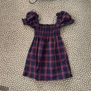 Hill House Navy and Red Plaid Mini Dress medium
